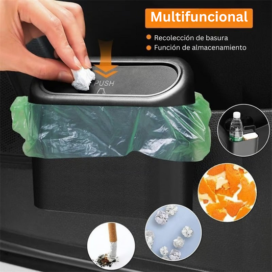 Mini Papelera para Coche con Tapa Push – Mantén tu Auto Siempre Limpio