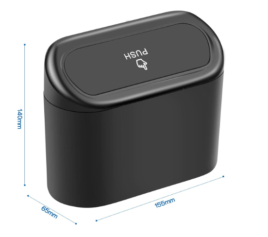 Mini Papelera para Coche con Tapa Push – Mantén tu Auto Siempre Limpio