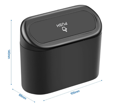 Mini Papelera para Coche con Tapa Push – Mantén tu Auto Siempre Limpio